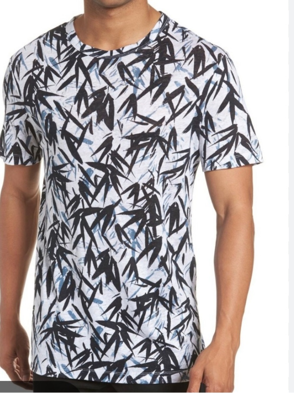 Theory 100% Linen Short Sleeve Printed Tee